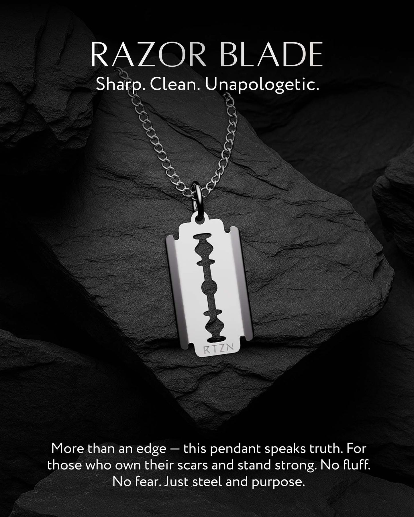 Razor Blade Pendant Necklace