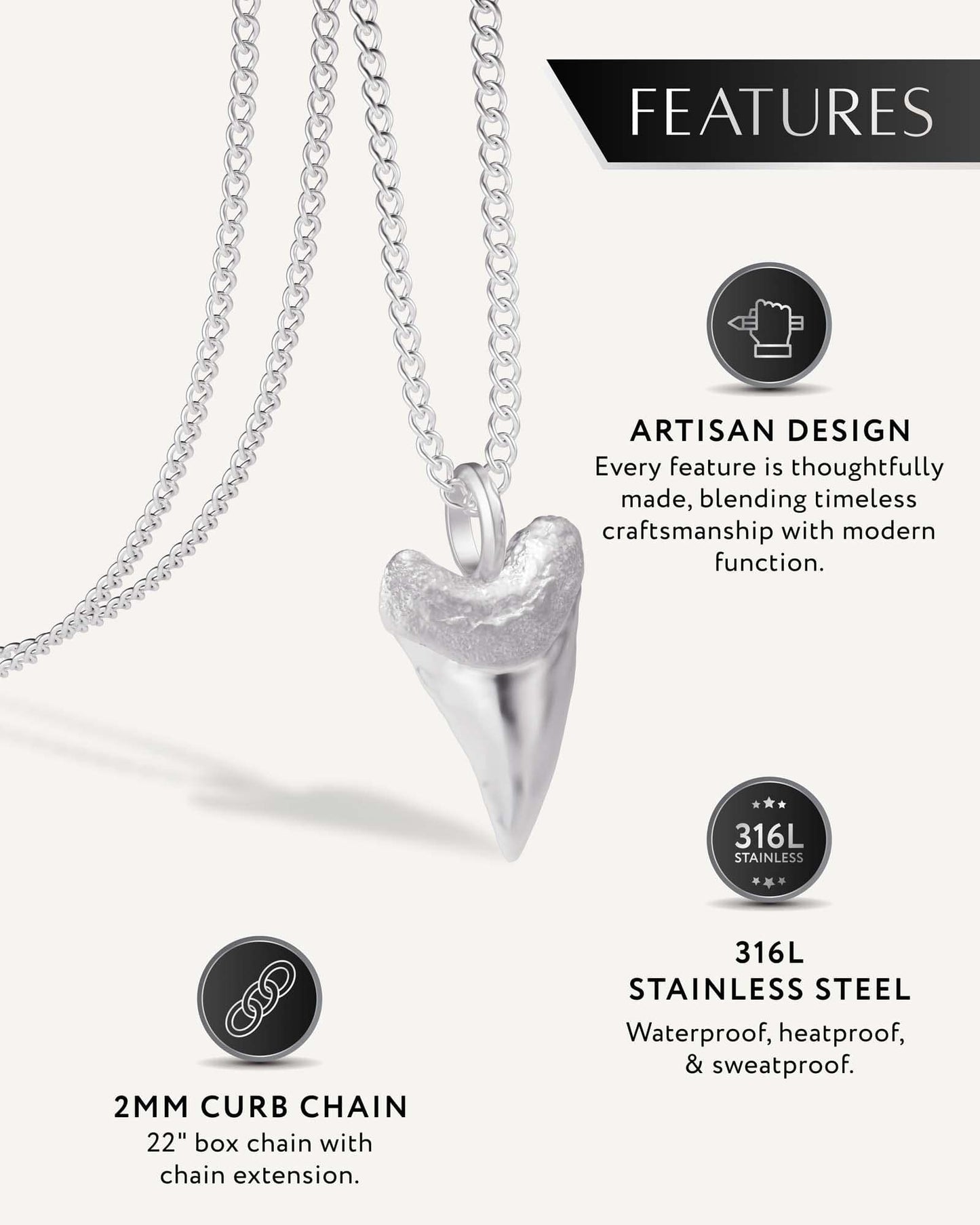 Shark Tooth Pendant Necklace