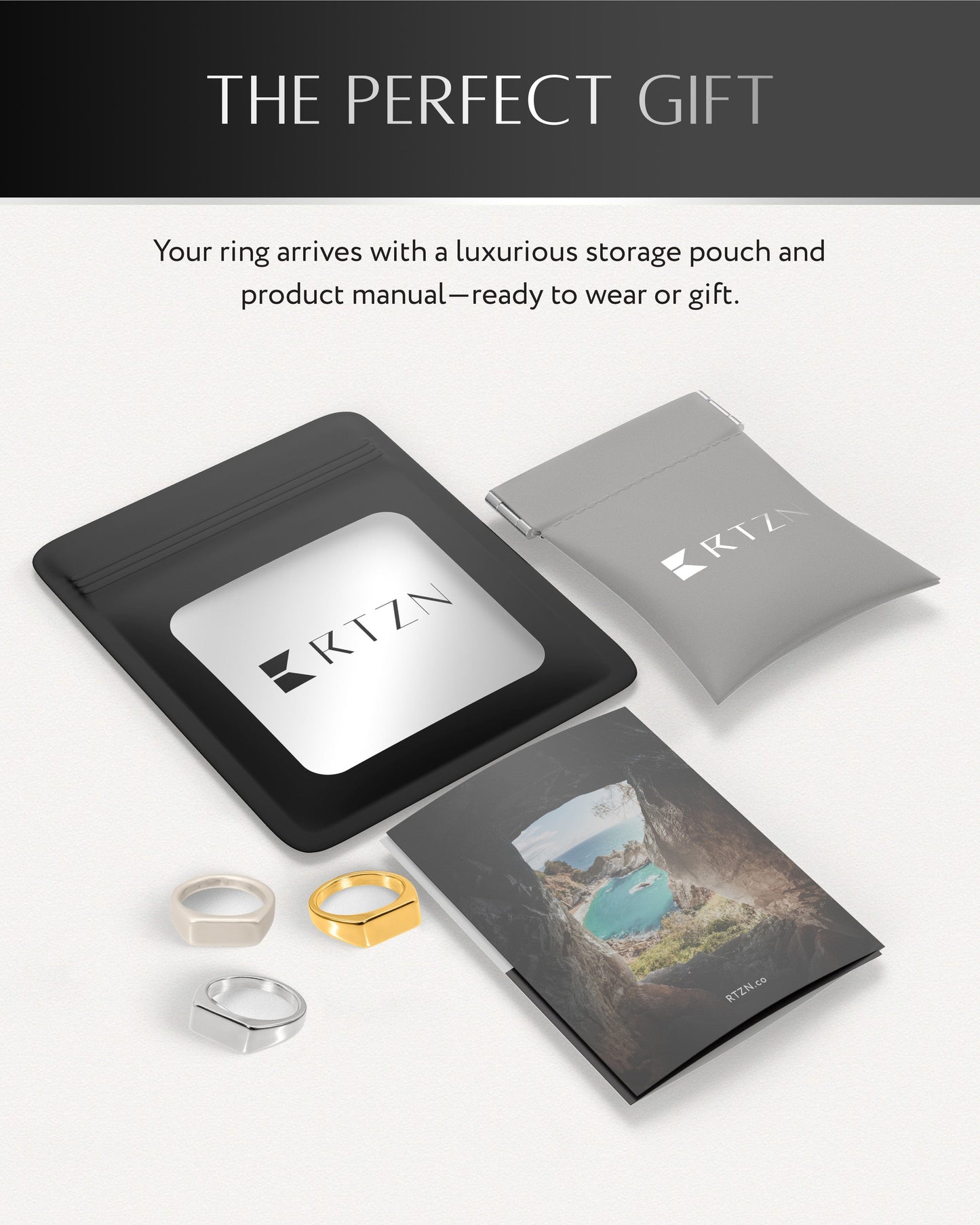 Rectangle Signet Rings (Oxidized)